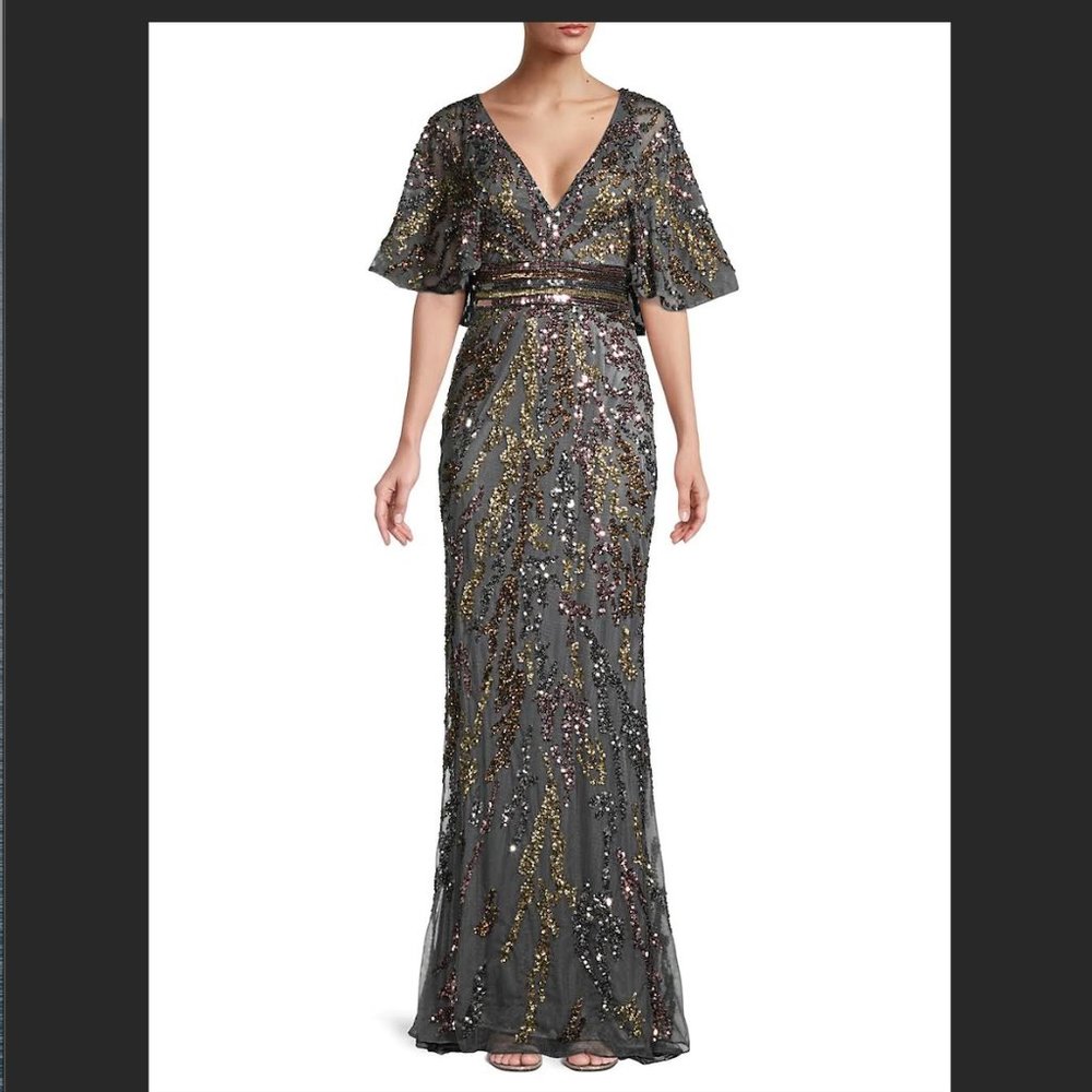 Mac Duggal A-Line Capelet Gown Size 12